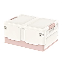 Ящик пластиковый складной белый, дно розовое, 480х360х240 мм в Рязани Ящик пластиковый складной белый, дно розовое, 480х360х240 мм в Рязани