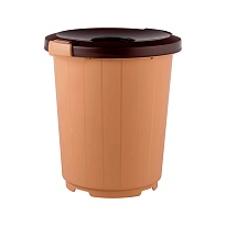 Мусорный бак с крышкой - воронкой на колесах 105 л бежевый 105 бежевый в Рязани