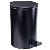 Ведро для мусора с педалью, усиленное, Титан, 10 л, черное, оцинкованная сталь в Рязани