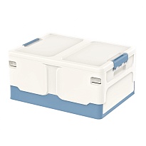 Ящик пластиковый складной белый, дно синее, 480х360х240 мм в Рязани