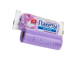 Мешки для мусора 35 л, ароматизированные, сиреневые, в рулоне 20 шт., ПНД, 12 мкм, 560х530 мм, GRIFON Полевые Цветы, 100-034 в Рязани