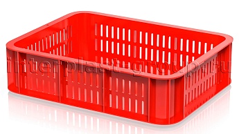 Ящик (лоток) кондитерский перфорированные стенки сплошное дно красный в Рязани Ящик (лоток) кондитерский перфорированные стенки сплошное дно красный в Рязани