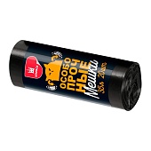 Мешки для мусора 35 л, черные, в рулоне 20 шт., ПНД, 12 мкм, 600х500 мм, Особопрочные, МП7788