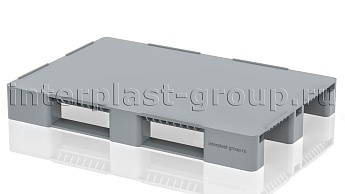 Поддон пластиковый сплошной (усилен 3 трубами) с бортиками серый в Рязани