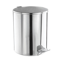 Ведро для мусора с педалью, усиленное, Титан, 15 л, нержавеющая сталь, хром в Рязани