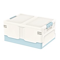 Ящик пластиковый складной белый, дно голубое, 480х360х240 мм в Рязани Ящик пластиковый складной белый, дно голубое, 480х360х240 мм в Рязани