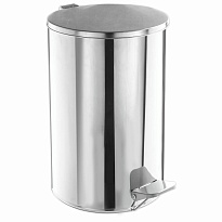 Ведро для мусора с педалью, усиленное, Титан, 20 л, кольцо под мешок, нержавеющая сталь, хром в Рязани