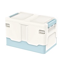 Ящик пластиковый складной белый, дно голубое, 370х240х240 мм в Рязани Ящик пластиковый складной белый, дно голубое, 370х240х240 мм в Рязани