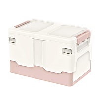 Ящик пластиковый складной белый, дно розовое, 370х240х240 мм в Рязани Ящик пластиковый складной белый, дно розовое, 370х240х240 мм в Рязани