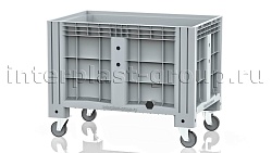 Контейнер iBox сплошной на колесах с пробкой 2 дюйма серый