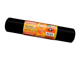 Мешки для мусора 180 л, ароматизированные, черные, в рулоне 10 шт., ПВД, 80 мкм, 1100х930 мм, EXPORT, exp18010142 в Рязани