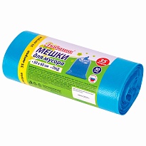 Мешки для мусора 35 л, синие, в рулоне 30 шт., ПНД, 10 мкм, 600х500 мм, Любаша, 608091 в Рязани
