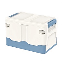 Ящик пластиковый складной белый, дно синее, 370х240х240 мм в Рязани
