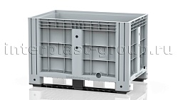 Контейнер iBox сплошной на полозьях с пробкой 1 дюйм серый