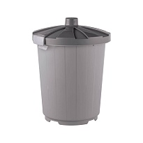Мусорный бак с крышкой 105 л серый 105 серый в Рязани