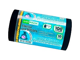 Мешки для мусора 100 л, черные, в рулоне 10 шт., ПВД, 70 мкм, 1000х600 мм, PREMIUM+, 1001076 в Рязани