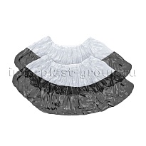 Бахилы бело-черные 1000 шт (500 пар), 48 мкм, двойная подошва, с одной резинкой, Эконом+ в Рязани