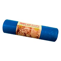 Мешки для мусора 100 л, с завязками, синие, в рулоне 10 шт., ПВД, 40 мкм, 840х670 мм, Концепция Быта Vitalux, 604933 в Рязани