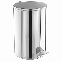 Ведро для мусора с педалью, усиленное, ТИТАН, 10 л, кольцо под мешок, нержавеющая сталь, хром в Рязани